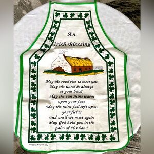 An Irish Blessing Apron Liffey Artefacts of Ireland 100% cotton 27.5” x 20”